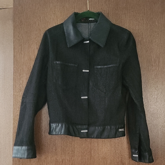 Versace Sport Denim And Leather Jacket